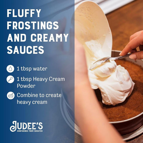 11 Oz Judee's Gluten Free Heavy Cream Powder - Gluten Free Shelf-Stable Creamer Powder - Dehydrated Heavy Cream