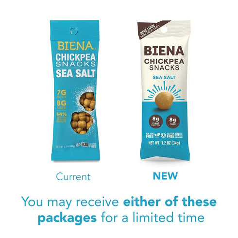 10-Pack, 1.2 BIENA Chickpea Snacks - Crunchy Roasted Chickpeas - High Fiber Vegan Protein Snacks for Adults and Kids