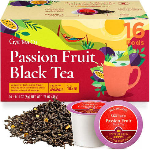 Gya Tea Co Caffeinated Passion Fruit Black Tea Pod (16 Count) -
