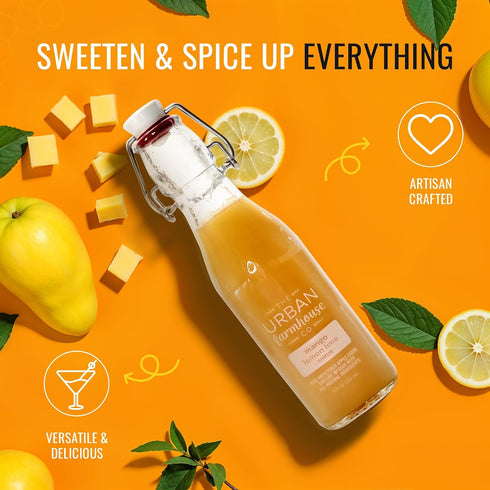 9 oz Mango Lemon Lime Drinking Vinegar Shrub - The Urban Farmhouse Co - Colorado Crafted, Small Batch Organic ACV