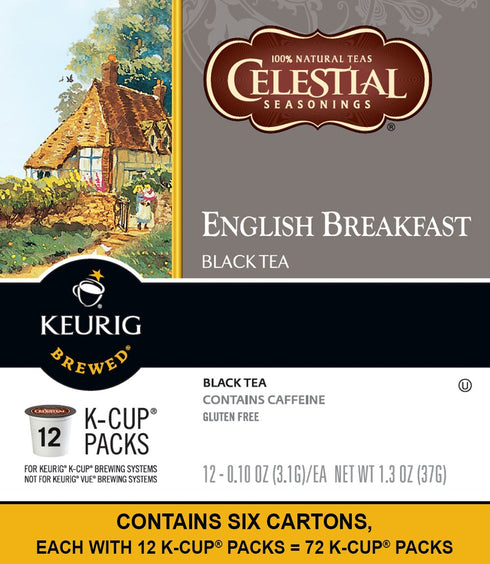 72 Count Celestial Seasonings English Breakfast Tea Keurig Single-Serve K-Cup Pods