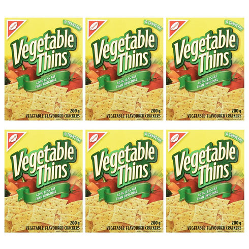 Christie's Christie Vegetable Thins, 40% Less Fat, Crackers, 200g/7oz., (6 Pack) (Imported from