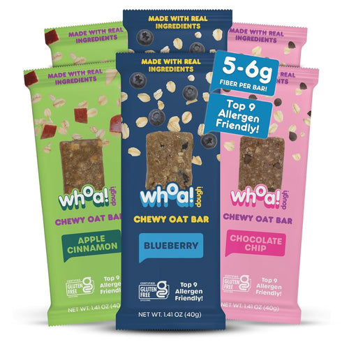 Whoa! Dough Top 9 Allergen Free Chewy Oat Bars - 3-Flavor Variety