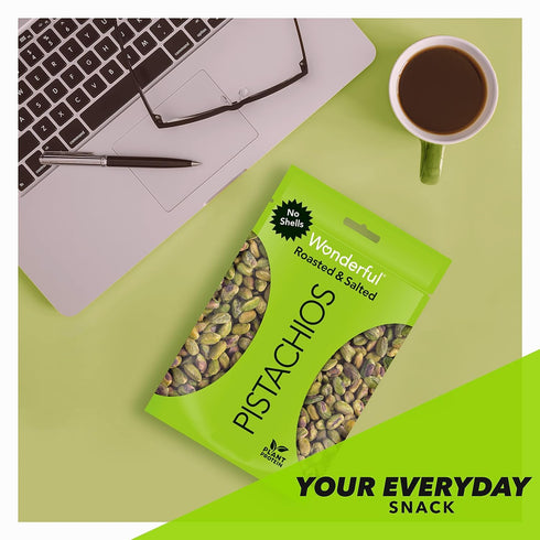 Wonderful Pistachios No Shells, Roasted & Salted Nuts, 6 Ounce Resealable Bag, Gluten Free