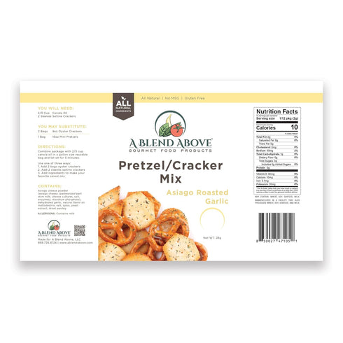 A Blend Above Asiago Roasted Garlic Cracker/Pretzel Seasoning 3 Pack, Gourmet, Easy to Make, All Natural