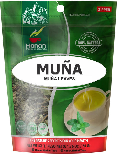 Hanan Peruvian Secrets Mint Leaves (Te de MUÑA) | 100% Minthostachys setosa | 1.76 oz / 50 g - Supports Healthy