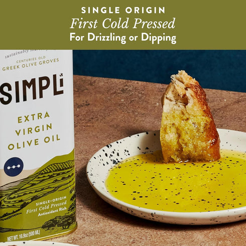 100% (2 Pack, 16.9 oz SIMPLi Greek Extra Virgin Olive Oil, Olive Oil Extra Virgin Cold Pressed from Koroneiki Olives
