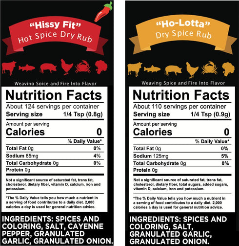 Lillie's of Charleston All Purpose Seasoning 2 pk | Ho-Lotta (Mild) + Hissy Fit (Hot) | 7oz Shaker Top, Keto Vegan