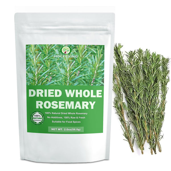 HOLFLYING 100% Natural Dried Whole Rosemary Sprigs, 2.0 ounces, Rosemary Sprigs Spices, 30~40
