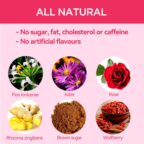 10 Hiberbs Fibro Tea, Teabags, Herbal Tea for Women Daily Wellness, Organic Herbal Blend with Brown Sugar & Flos