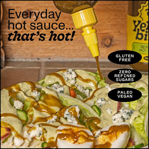 9.8 oz. 2 Yellowbird Organic Serrano Hot Sauce Pantry Size (Kinda Hot | Bottles | Made w/Organic Garlic, Cucumber