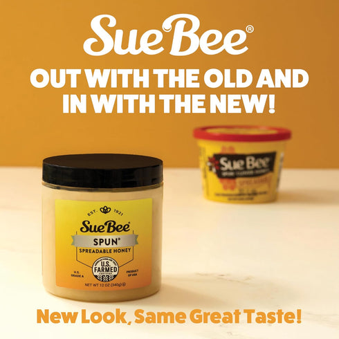 12 (Pack 1) Sue Bee Premium Spun Honey, Pure Honey, Product of USA, US Grade A, Whipped Honey, Ounce