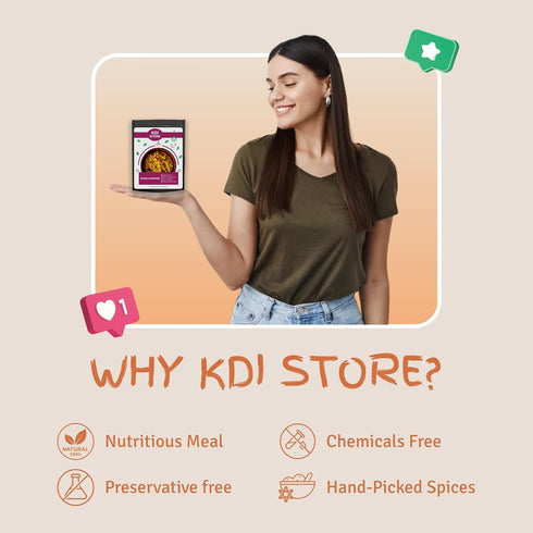 Store 85g KDI Masala Khichdi, Ready to Eat Indian Spiced Rice, USDA Organic, Freeze Dried Food, Fully Cooked