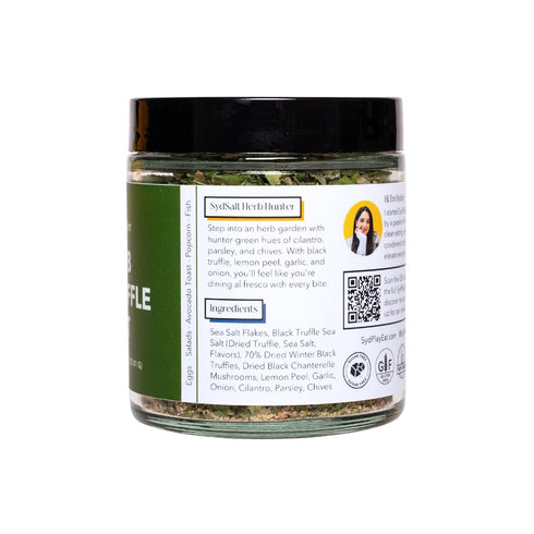 1.4 Oz Truffle Salt Blend with Garlic, Onion, Chives, Cilantro, Parsley, Sea Salt - Try on Popcorn, Eggs, Chicken