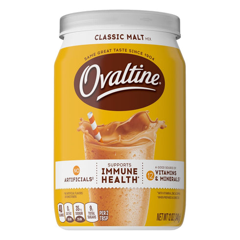 Ovaltine Classic Malt Powdered Drink Mix For Hot And Cold Milk Canister