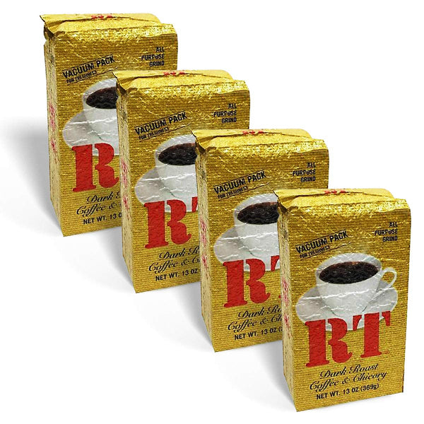 CDM RT Dark Roast Ground Coffee & Chicory 13oz Brick (Pack of 4)