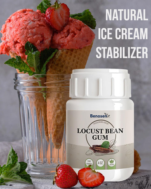 benosen 4 oz 4 oz Ice-Cream Stabilizer Duo Locust Bean Gum + Carrageenan Lambda | Smooth Scoopable Texture for Ice