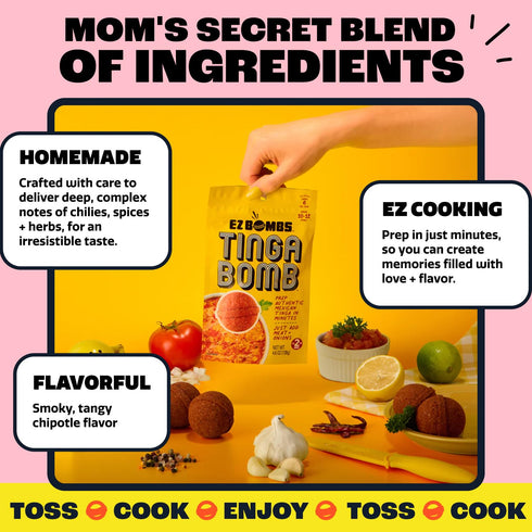 Pack 2 EZ Bombs Tinga Bomb Smoky Chipotle Seasoning, of - Authentic Mexican Seasoning Tinga Spice for Shredded Chicken