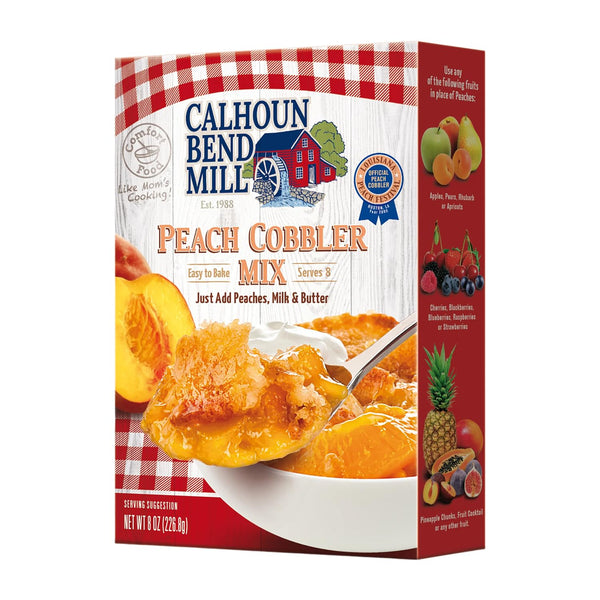 Calhoun Bend Mill Peach Cobbler Mix | 8 Oz (Pack of 1) - Easy to Make Classic Southern Dessert