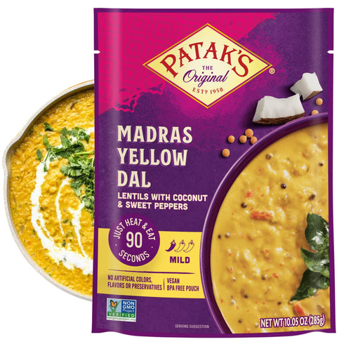 Patak's Madras Yellow Dal, Savory Lentils in Creamy Coconut Milk with Sweet