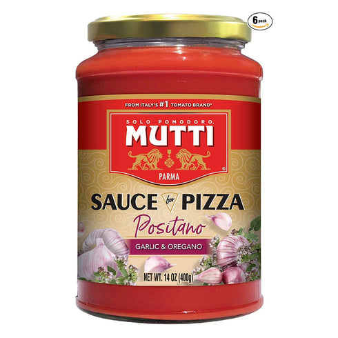Mutti - Sauce for Pizza Positano, Garlic and Oregano, 14 oz (Pack