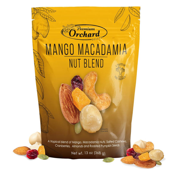 Premium Orchard Deluxe Mango Macadamia Nut Blend | Tropical Trail Mix |