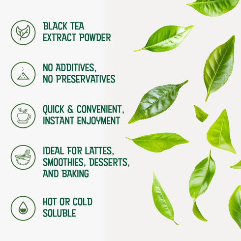 113g 226 Instant Black Tea Extract Powder, Unsweetened Iced Tea Extract Powder from Real Black Tea Leaves for Hot