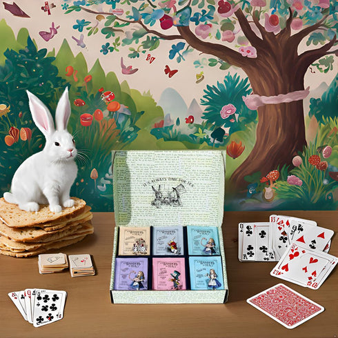 Set, 6 Set 90 Alices Adventures in Wonderland, Wonder of Tea Gift includes Flavors of Tea with Book Quotes