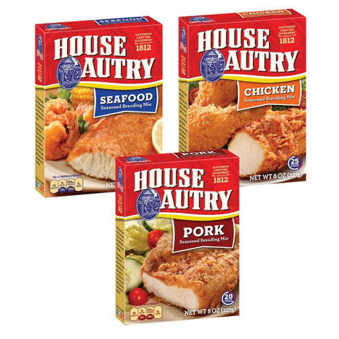 Fry Pack Trio - 3 pack Chicken, Pork, Seafood Seasoned Breading Mixes