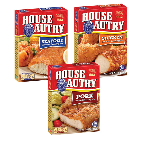 Fry Pack Trio - 3 pack Chicken, Pork, Seafood Seasoned Breading Mixes
