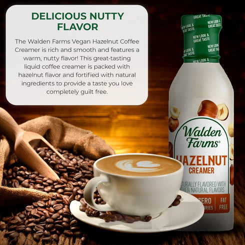 12 oz Walden Farms Hazelnut Coffee Creamer Zero Calorie, Sugar Free, Keto & Fat Free Non-Dairy Creamer for Coffee