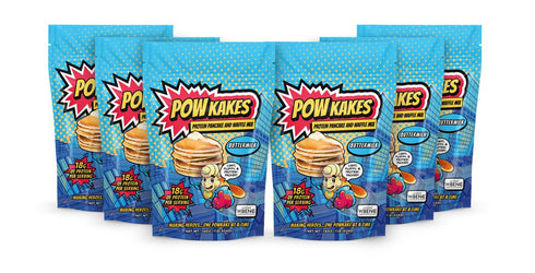 POWKAKES Protein Pancake Mix and Waffle Mix, Buttermilk (6-Pack)