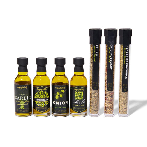 Set, 4 3 Set 7 Thoughtfully Gourmet, Olive Oil Spice Infusion Gift Premium Cold Pressed Extra-Virgin Olive Oil from