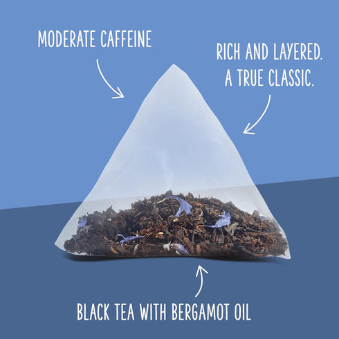 50 50 Count (Pack 1) Two Leaves and a Bud Organic Earl Grey - Naked Tea Sachets - Whole Leaf Black Tea in Eco-Friendly