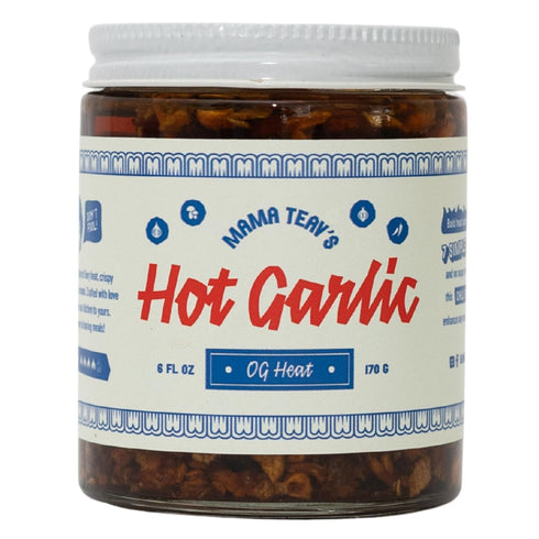 Mama Teav's Hot Garlic Chili Crisp - Spicy, Crunchy, Umami Chili Oil