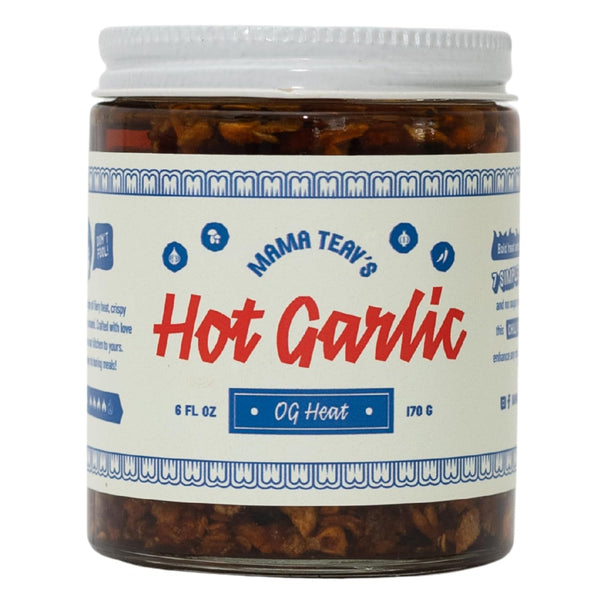 Mama Teav's Hot Garlic Chili Crisp - Spicy, Crunchy, Umami Chili Oil