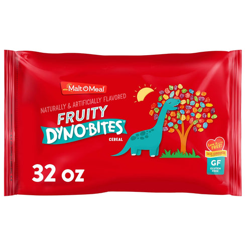 Malt-O-Meal Fruity Dyno Bites Cereal, Gluten Free Breakfast Cereal with Fruity Flavor,