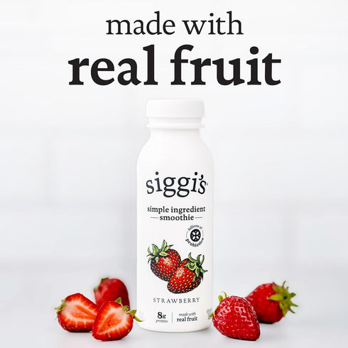 8 oz. 5 siggi's Probiotic Drinkable Whole Milk Yogurt, Strawberry, Single Serving, Only Ingredients