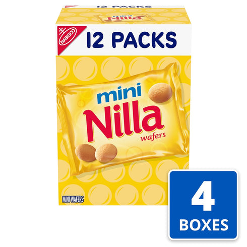 Nilla 48 Packs (4 Wafers Mini Cookies, Va Wafers, Snack Boxes)