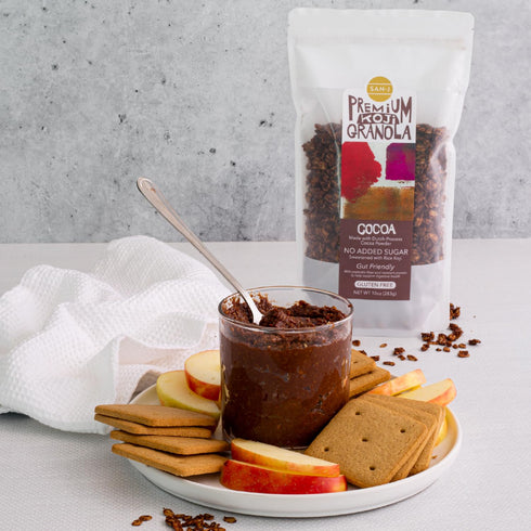 2 Pack San-J Koji Cocoa Granola - Made with Real Cocoa Powder - Vegan - Gut-Friendly - No Added Sugar - Made