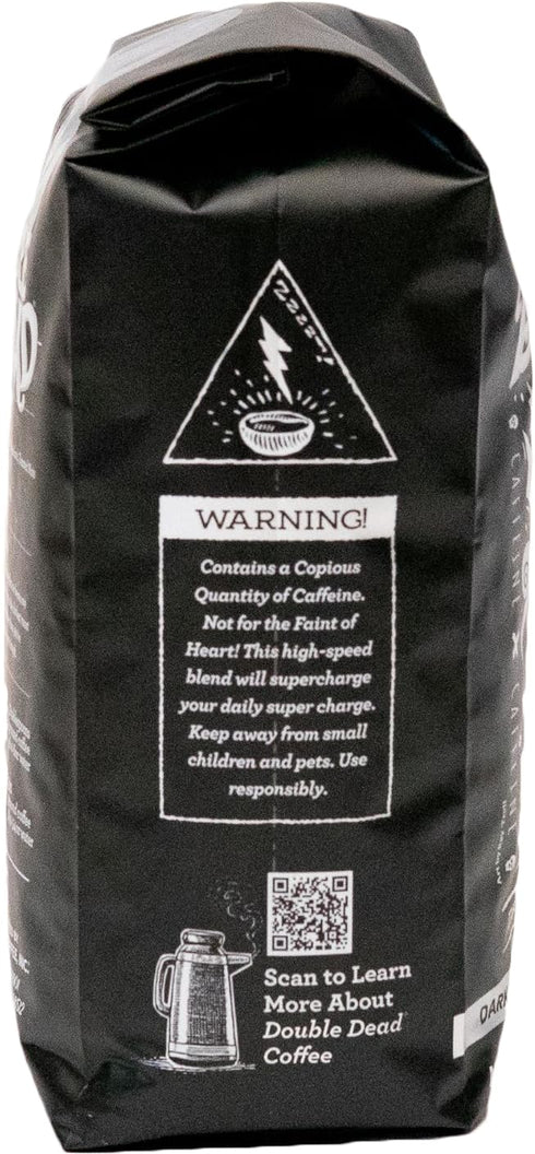 2lb Raven's Brew Coffee High Caffeine Coffee Dark Roast Whole Bean Double Dead