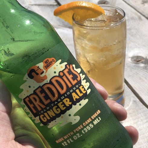12oz 12 Pack Freddies Old Fashioned Soda - Root Beer Bottles - - Made with Natural Herbs, Oil of Birch and Imported