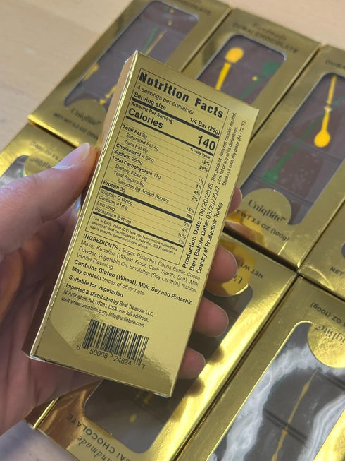 3.5 oz (100g) Handmade Dubai Chocolate Bar Pistachio, Luxury Knafeh Chocolate Bar with Pistachio Cream and Kataifi