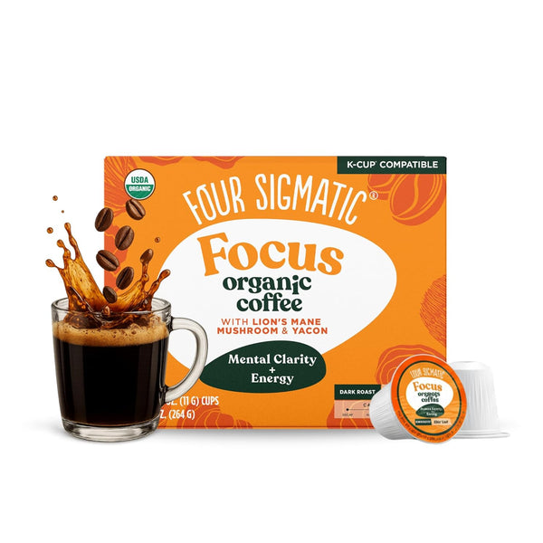 Four Sigmatic Mushroom Coffee K-Cups | Organic Dark Roast Coffee with Lions