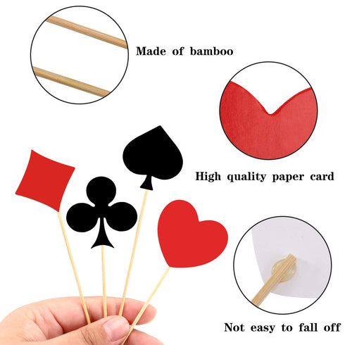 Boao 48 Pieces Poker Theme Party Decorations, Cupcake Toppers and Las Vegas Cake Decorations for Birthday Favors