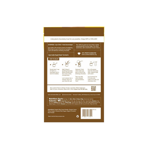 (Pack 1) Elements Truffles Chocolate Drink Mixes Turmeric & Dark chocolate