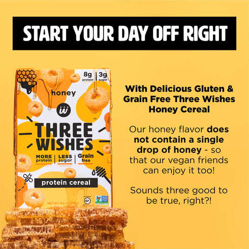 (1-Pack) Protein and Gluten-Free Breakfast Cereal by Three Wishes - High Protein and Low Sugar Snack - Vegan, Kosher