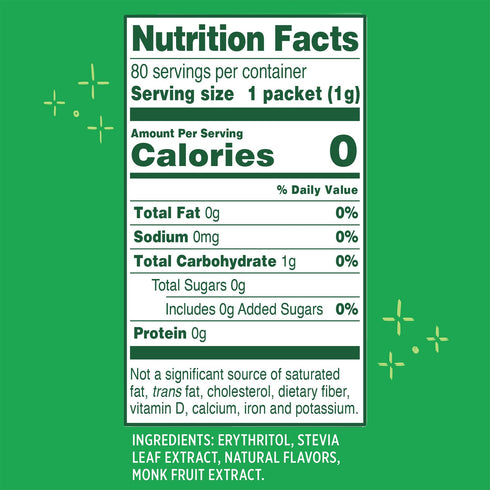 Packets, 80 Count Whole Earth Sweetener Co. NATURE SWEET Stevia & Monk Fruit Sweetener, Erythritol Sweetener, Sweet