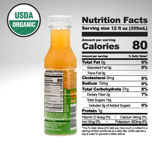 Immune 12 oz 6 BaoBlast Peach Baobab Drink Organic Baobab Fruit powder with peach, MonkFruit Sweetened Functional