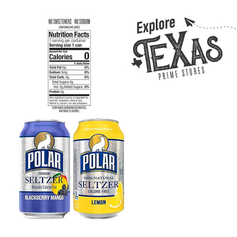 Polar Seltzer Pack 8 8 12 oz Combo of Blackberry-Mango + Lemon Premium Sparkling Water fl Can